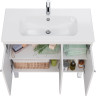 Тумба LEMARK ROMANCE 100 см под раковину, подвесная/напольная, 3-х дверная, белый глянец LM07R100T
